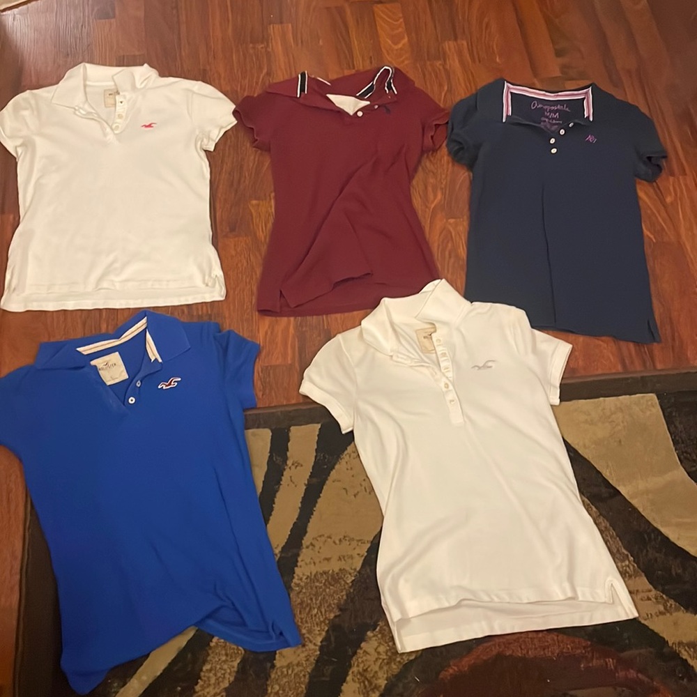 Polos collared shirts uniform Hollister, abercrombie, aero bundle